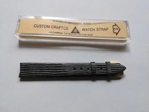 JB Champion Vintage NOS Unused Gray Leather Watch Band Gold 5/8 16mm - Picture 1 of 5