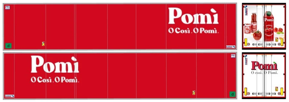Nuova Grafica " O COSI' O POMI' " per semirimorchi frigo Herpa 1/87 - Immagine 1 di 1
