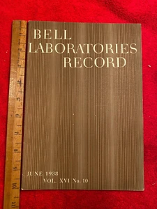 Bell Laboratories Record, June 1938, Vol. XVI, No. 10 - Picture 1 of 2