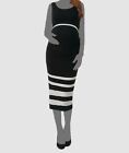 $79 Kimi + Kai Women's Black Sleeveless Colorblock Midi Maternity Dress Size M
