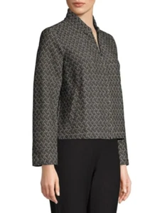 Chaqueta de Vuelo EILEEN FISHER Mezcla de Algodón Jacquard TALLA XL NUEVA $278 - Imagen 1 de 8