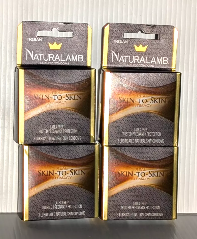 (2) Trojan Natural Lamb Real Skin-to Skin Intimacy Latex 3 Natural Condoms