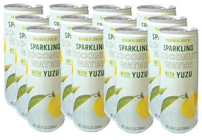 Trader Joe's SPARKLING COCONUT  WATER with YUZU 8.45 FL OZ each - 12 cans - Image 1 of 3