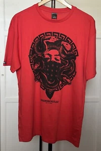 Gr. Large Crooks & Castles schwarzes kurzärmeliges Bandanna-Gesicht Medusa - Bild 1 von 6