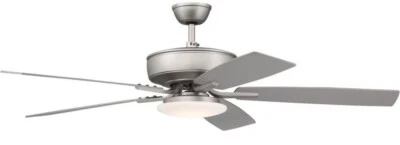 Craftmade Pro Plus 112 Brushed Satin Nickel 52" 5 Blade LED Indoor Ceiling Fan - Image 1 of 4