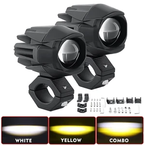 2X LED Headlight Work Light Offroad Spot Driving White Yellow Fog Motorcycle ATV - Picture 1 of 16