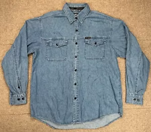 Camisa vaquera Harley Davidson para hombre de colección bordada Flames Ride Free talla grande - Imagen 1 de 14