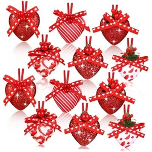 12 Pcs Valentine's Day Heart Shaped Hanging Ornaments Valentine's Day Hanging - Picture 1 of 8