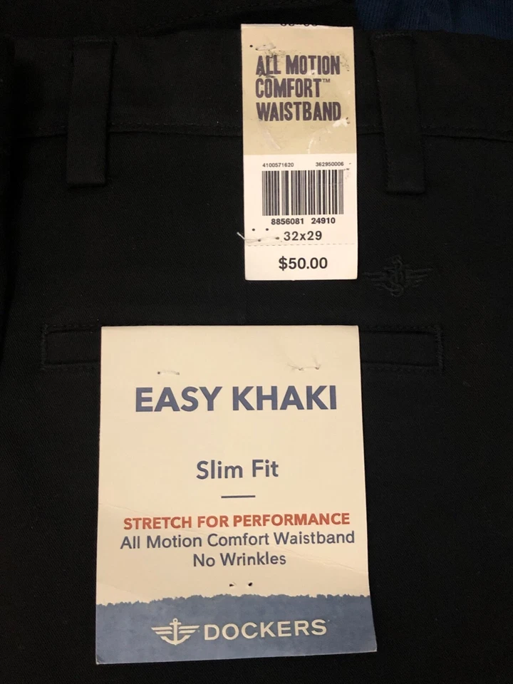 Pantalones Dockers caqui fáciles delanteros planos calce ceñido para hombre nuevos con etiquetas - Tú eliges - Precio de venta sugerido por el fabricante $50 Foto 1 de 1