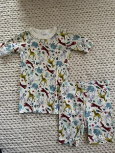 Hanna Andersson Boys Short John Pajamas * EUC! * Sz 150 (US 12) * JUNGLE ANIMALS - Picture 1 of 2