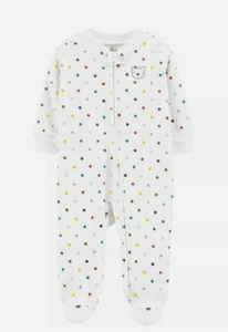Neu mit Etikett Carter's Tupfen & Bärenfüße Reißverschluss Fleece Schlaf & Spiel Nachtwäsche - 3M  - Bild 1 von 2