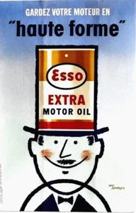 Original vintage poster ESSO MOTOR OIL TUXEDO TOP HAT 1959 - Picture 1 of 1
