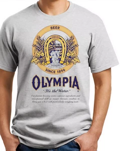Olympia Bier T-Shirt 2025. Ash, Khaki, weiß, gelb klein - 3X. Kostenloser Versand USA - Bild 1 von 5
