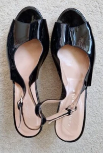 Vanilla Moon Black Peep Toe Wedge Sandals UK6 for Women - Picture 1 of 6