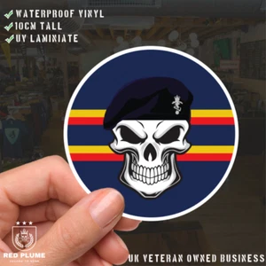 Skull with Royal Electrical Engineers (REME) Beret TRF Vinyl Sticker - 10cm - Picture 1 of 4