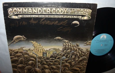 Commander Cody - Live Deep In the Heart Texas 1973 LP SIGNED Autograph Deceased - Image 1 of 4