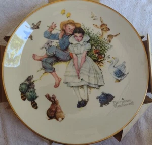 NORMAN ROCKWELL Gorham 1973 Four Seasons Series 1955 "Spring"  New  - Picture 1 of 10