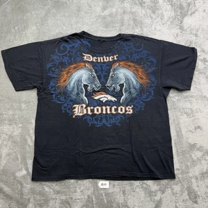 VINTAGE Denver Broncos Y2K AOP shirt size 2XL NFL FOOTBALL Cut Size Tag - Picture 1 of 6