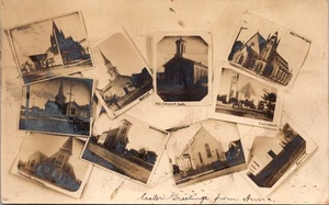 Postal de colección RPPC Multiview Iglesias de Petaluma California D11 - Imagen 1 de 2