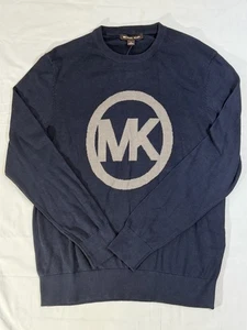 Michael Kors Pullover Herren Mittelblau Midnight Crewneck MK Logo Pulli Neu - Bild 1 von 5