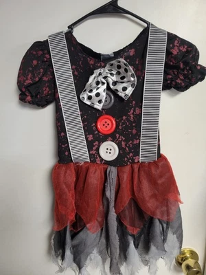 Girls Bloody Killer Clown Spirit Halloween Costume Size Small Fast Ship! - Image 1 of 4