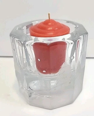 Studio Nova Festive Deer Glass Votive Candleholder 3"  Etched Christmas Winter - Image 1 of 4