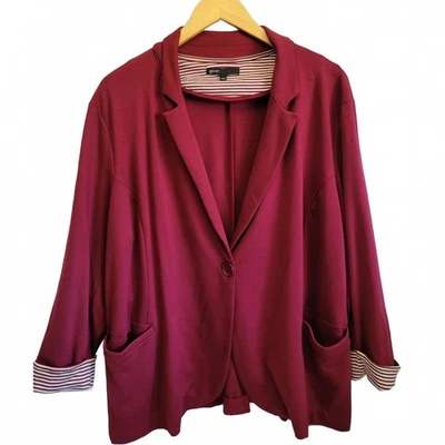 GIBSON Women’s Jersey Knit Blazer One Button Front Closure Pockets Long Sleeve - Imagem 1 de 4