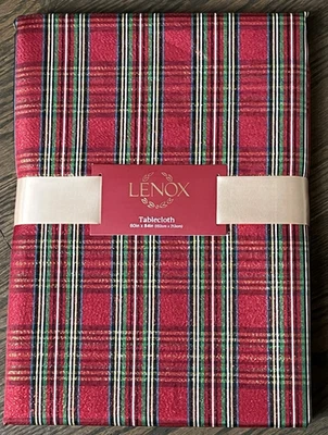 Mantel Lenox Holiday Nouveau Dazzle rojo a cuadros brillante 60x 84 Foto 1 de 4