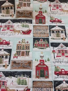 NEW! Christmas Patches Cotton Quilting Fabric BTY - Picture 1 of 3
