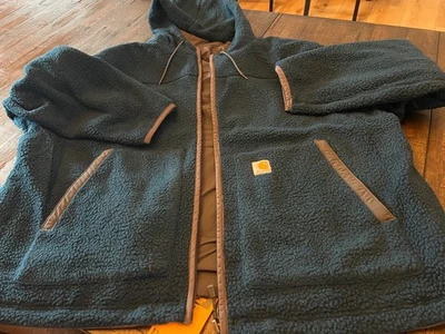 NWT - Mens CARHARTT Hooded Fleece Coat AND Rain Coat in One REVERSIBLE (3XL) - Image 1 of 4