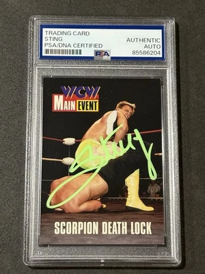 STING 1995 CARDZ WCW MAIN EVENT SIGNED AUTOGRAPHED CARD PSA/DNA CERTIFIED - Image 1 of 2