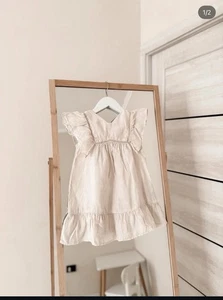 New ZARA Kids Girls Ecru Light Beige Lace A Line Dress Size 3 4 Years Y957D - Picture 1 of 19