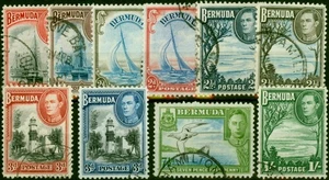 Bermuda 1938-41 Set of 10 to 1s SG110-115 Fine Used - Picture 1 of 1