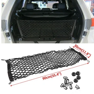 2x Trunk Cargo Net Car Nylon Elastic Mesh Organizer Truck Universal 4 Hook -US - Picture 1 of 15