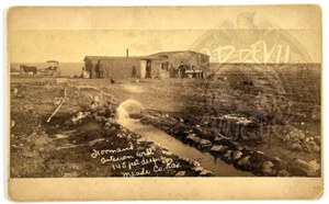 1880s Meade Kansas KS RARE View OLD WEST Normand Well SOD HOUSE photo - Picture 1 of 6
