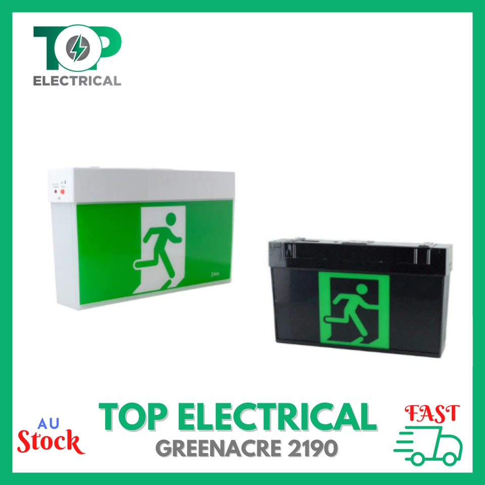 Standard Emergency Exit Sign Light LED Ceiling Mount Running Man Double Sided - image 1 of 4