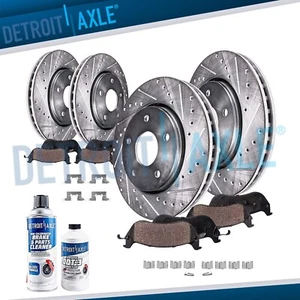 Front Rear Drilled Brake Rotors Ceramic Pads Brake Kit for Ford Edge Lincoln MKX - Picture 1 of 7
