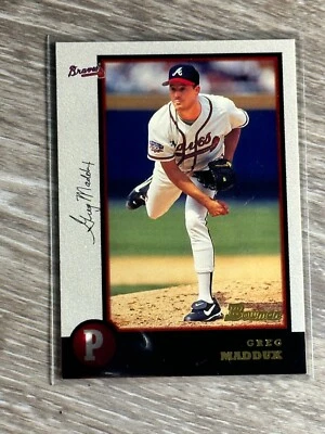 1998 Bowman Chrome International Greg Maddux #16 HOF - Image 1 of 2