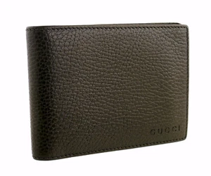 New Authentic GUCCI Brown Pebbled Leather Mens Wallet Italy + Box - Picture 1 of 15