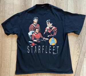 Vintage Star Trek Starfleet Single Stitch Shirt Double Sided Size XL 1991 - Picture 1 of 5