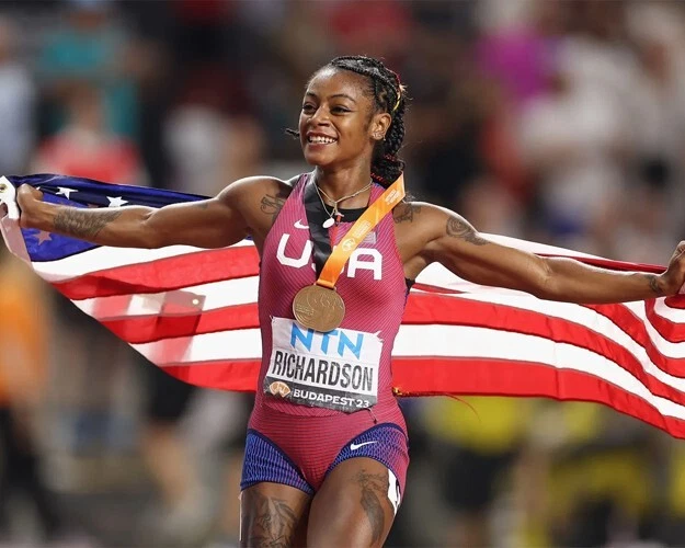 Track Runner SHA'CARRI RICHARDSON Глянцевая Фотография 8x10 США Спринтер Печатный Плакат - Изображение 1 из 1
