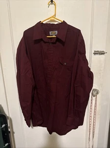 The Foundry Supply Co Burgundy Red Cotton Long Sleeve Button Shirt Size  2XLT - Picture 1 of 8