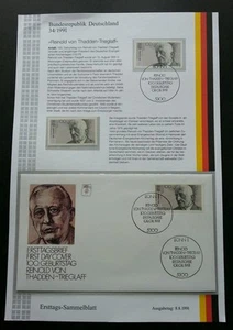 Germany 1991 (stamp + FDC) MNH *see scan - Picture 1 of 5