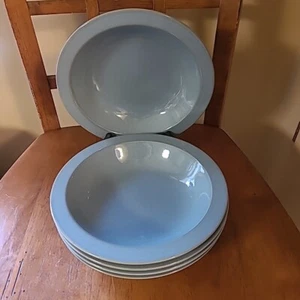 LOT 5 MIKASA Chromatics Pacific Blue 8.25" Soup Cereal Bowls Blue Gray Speckle - Picture 1 of 7