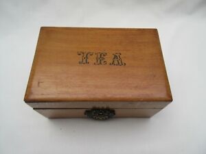 Vintage simple wooden tea caddy storage box canister 