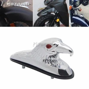Motorcycle Universal Eagle Head Fender Ornamental Statue with Red Eye For Harley - Picture 1 of 10