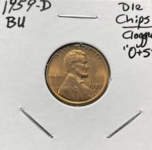 1959 D BU Lincoln Memorial Cent Multiple Rev Die Chips/cracks Error Coin - Picture 1 of 7