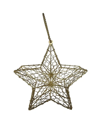 Star Basket Gold Tone Wire 5 Pointed Star Metal 9" Cover