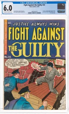 Fight Against The Guilty 22 CGC 6.0 Electrocution 1954 PreCode Crime Story Comic - Image 1 of 4