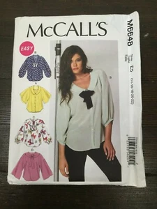 McCalls M6648 Blouse Very Loose-fitting Romantic Flounce Top Size 14-22 Uncut - Picture 1 of 7